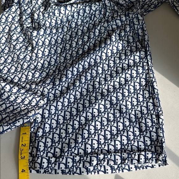 Navy & White Printed Wrap Romper with Belt Size Medium - Picture 12 of 16